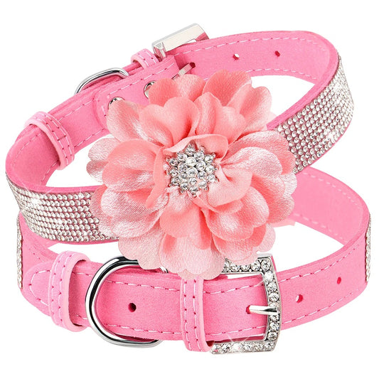 Pink Leather Cat Collar